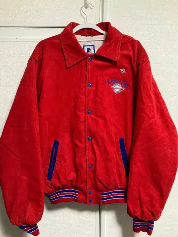[ Rennoc ] 바시티 자켓 코듀로이 80s 레어 [ 빈티지 ] 레드