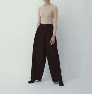 iirot 블랙 와이드 팬츠 크로스 팬츠 36 사이즈