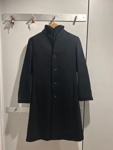 블랙 체스터 코트 벨트 포함