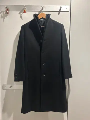 블랙 체스터 코트 벨트 포함