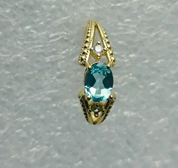 아쿠아 마린 골드 실버 반지