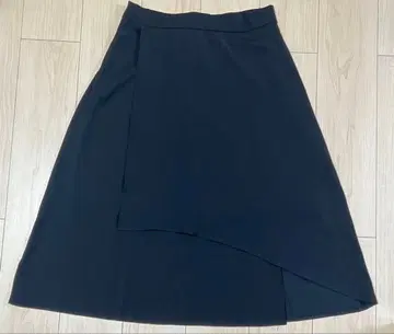 블랙 플레어 스커트 3XL 비대칭 디자인