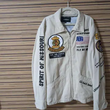 [새상품급] AVIREX 플라이트 자켓 M 베이지