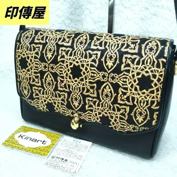 인덴야 숄더백 키나토 아라베스크 블랙 가죽