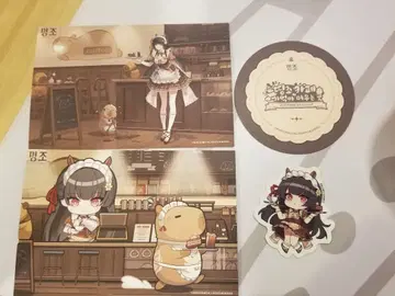 한국 한정판 명조 치사키 콜라보 카페 혜택 카드, 스티커