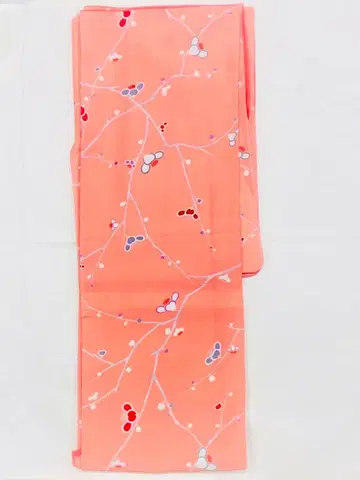 세탁 가능한 코몬 이중 기모노 코랄 핑크