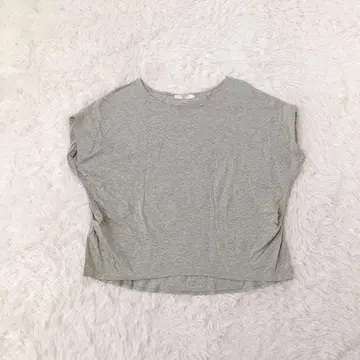 사만사 모스모스 프렌치 슬리브 티셔츠 면 100% 상의 그레이 L