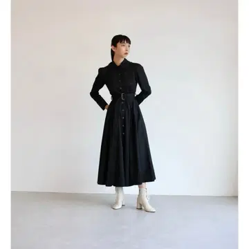 [ THE DRESS #18 ] 빅 칼라 블랙 버튼 드레스 M 사이즈