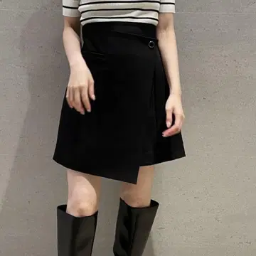 SNIDEL 랩 디테일 미니 스커트