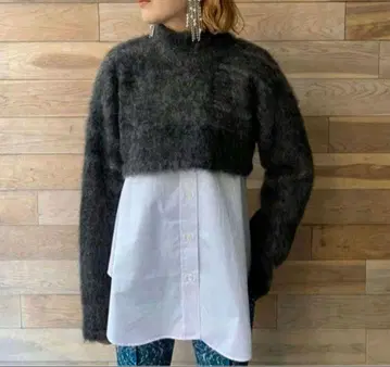 fumie tanaka 후미에 타나카 모헤어 숏 기장 니트