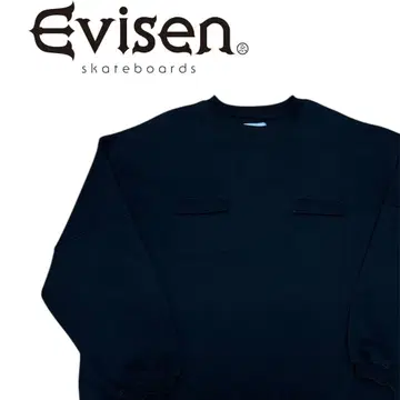 컨디션 최상 에비센 스케이트보드 맨투맨 블랙 L 더블 플랩