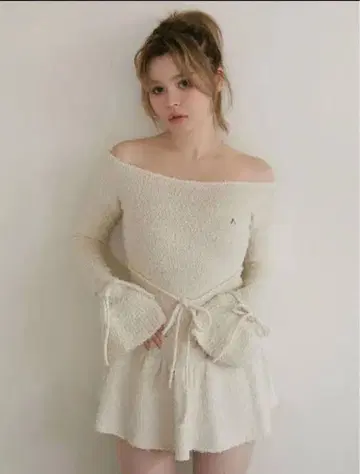 Andmary Sailor knit mini dress ivory