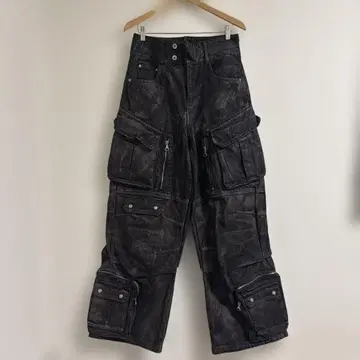 PERSONSOUL 블랙 카고 팬츠