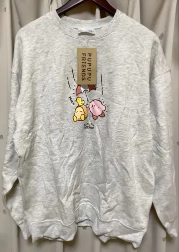 PUPUPU FRIENDS 그레이 맨투맨 별의 커비 4L