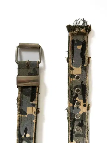 카모 패턴 캔버스 벨트 아카이브풍 구제 의류 레어 아이템
