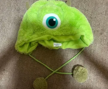 몬스터 모자 그린 컬러 플리스 소재