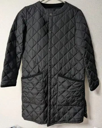 블랙 퀼팅 자켓 롱 기장