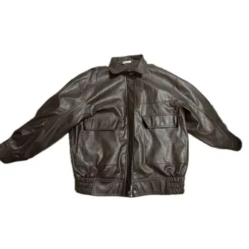 INGNI 브라운 가죽 자켓 프론트 포켓 부착