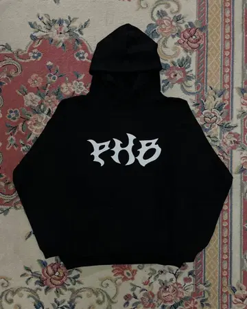 PHB 로고 블랙 후드티