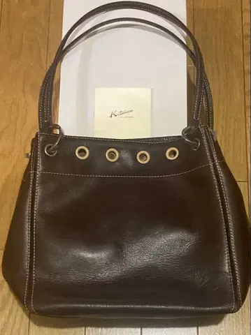[키타무라] 다크 브라운/가죽 핸드백