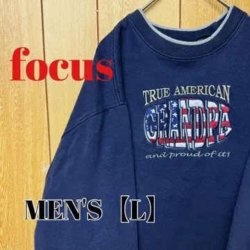 TP126 [ US 수입 ] focus 맨투맨 [ 남성용 L ] 네이비