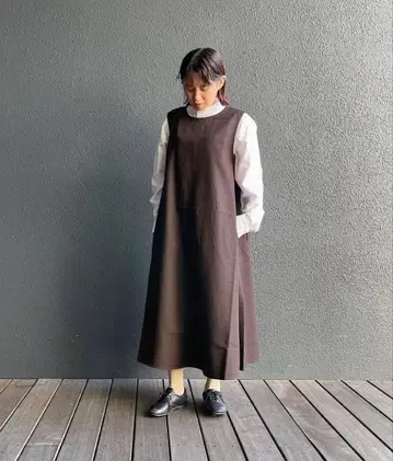 [ 무인양품 ] 기모 오버롤 스커트