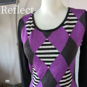 리플렉트 아가일 얇은 소재 스웨터 울 블렌드