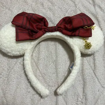 미키마우스풍 머리띠 빨간 리본