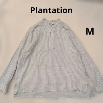 플랜테이션 스키퍼 블라우스 주름 가공 스트라이프