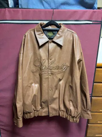 SUBCIETY 페이크 가죽 자켓 브라운