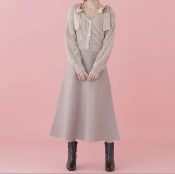 JILL by JILL STUART 시어 리본 원피스 가디건 세트