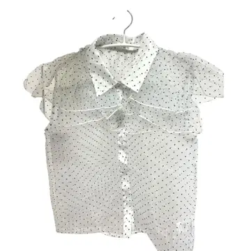 Darich 화이트 프릴 도트 셔츠