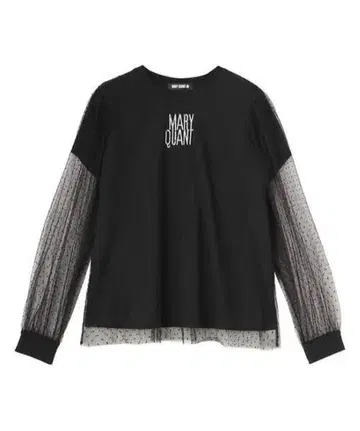 MARY QUANT 도트 튤 레이어드 풀오버