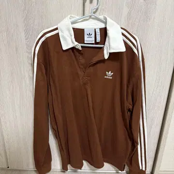 adidas 브라운 긴팔 피케 셔츠 L