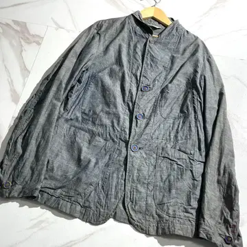 구하기 어려움 45R 인디고 블루 자켓 R 자수 남성용 캐주얼