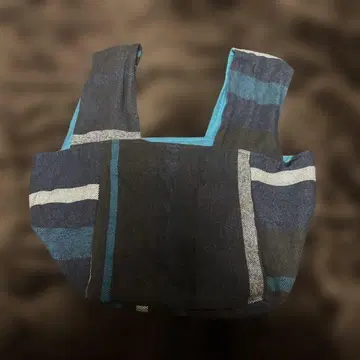 타마키니이메 타마 올빼미 파랑과 블랙 스트라이프 토트백