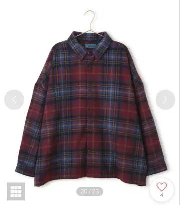 샤기 체크 셔츠 (레드 계열 (61))