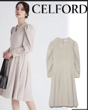 [ CELFORD ] 셀포드 롱 슬리브 분또 원피스 L 사이즈