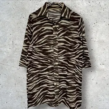 레리안 제브라 애니멀 올 패턴 화려한 코튼 일본제 9 셔츠 갸루 스타일