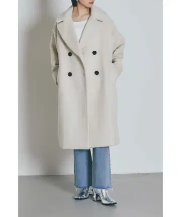 NOSTALGIA 울 혼방 빅 칼라 체스터 코트