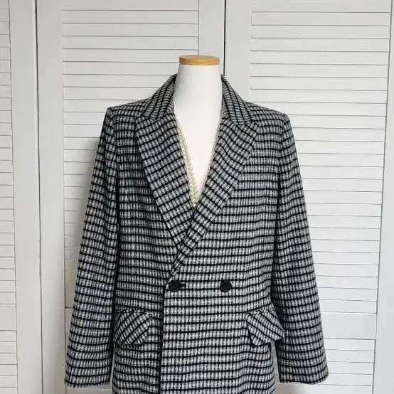 Anivee f Check Tweed Long Jacket