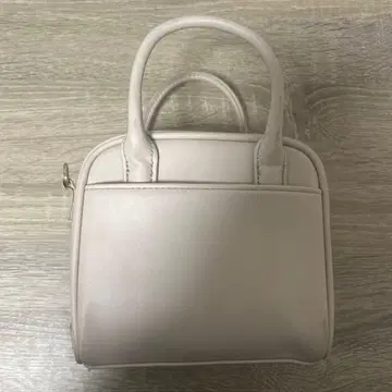 베이지 합성 피혁 핸드백 소형