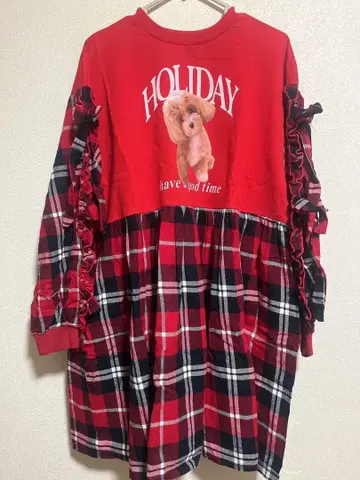 캔디 스트리퍼 원피스 빨간색