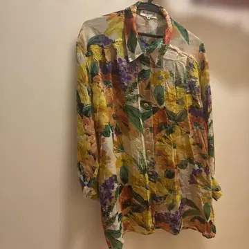 [ 새상품급 ] LANCETTI 꽃무늬 긴팔 셔츠 40