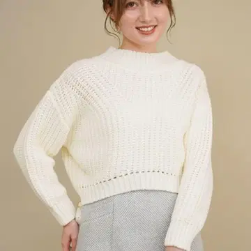 하이넥 숏 니트