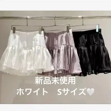 [ 미사용 새상품 ] 아리엑 하이웨스트 스커트 화이트 왕홍 스나계