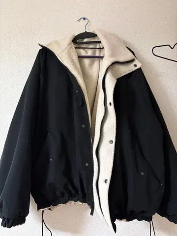 epnok 리버서블 플리스 자켓 블랙