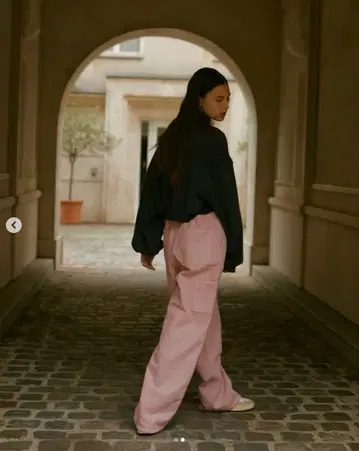 SHISHIKUI 시시쿠이 페인터 팬츠 32 라이트 핑크