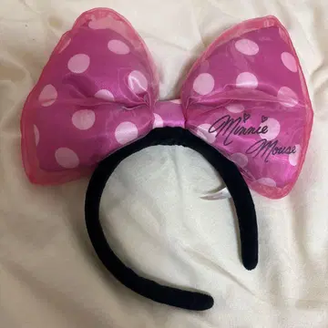 미니 마우스 핑크 도트 머리띠 [레어]