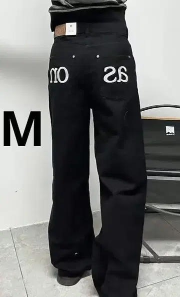 ason as'on 블랙 데님 팬츠 as on